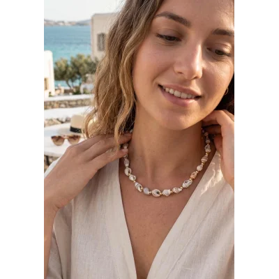 BUĞZ Doğal Deniz Kabuğu Dizi Kadın Kolye