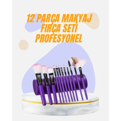 BUĞZ Doğal Görünüm Sağlayan Yumuşak Kıllı 12 Parça Makyaj Fırça Seti Günlük ve Profesyonel Kullanıma Uygun