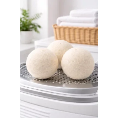 BUĞZ Doğal XXL Yün Kurutma Topu (3’lü Set) – Çamaşır Kurutma Makinesi İçin
