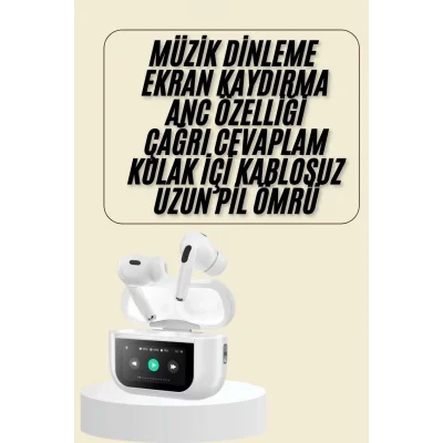  Dokunmatik Ekranlı Bluetooth Kulaklık TWS İOS Android Tüm Telefonlara Uyumlu Kulaklık