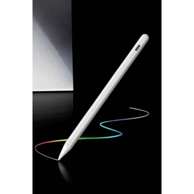 BUĞZ Dokunmatik Kalem Beyaz Şarjlı Yedek Uçlu Android ve İOS Uyumlu - BUĞZ