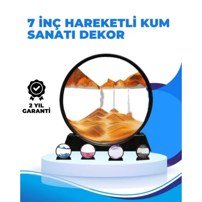  Döndürülebilir Dinamik Kum Tablosu – Stres Giderici, Yüksek Kaliteli Cam ve Doğal Kum ile Sanatsal Masa Dekoru