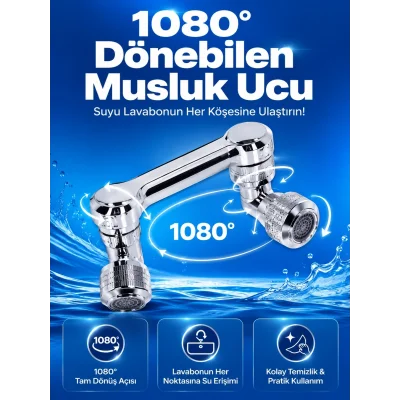 BUĞZ Döndürülebilir Musluk Mutfak Banyo Musluk Ucu Başlığı 4 Filtreli