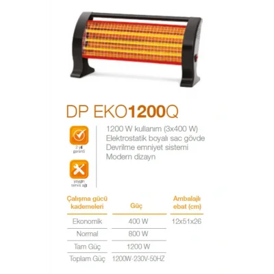 BUĞZ Dp-1200q 1200 W Elektrikli Quartz Isıtıcı