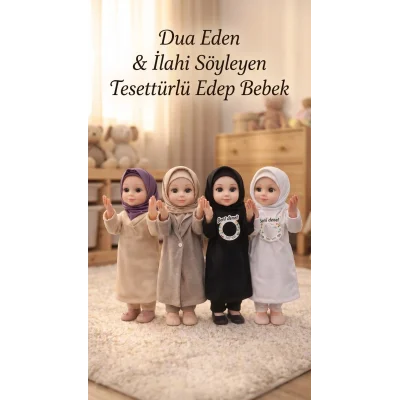 BUĞZ Dua Eden Tesettürlü Edep Bebek - Ramazan Temalı İslami Oyuncak