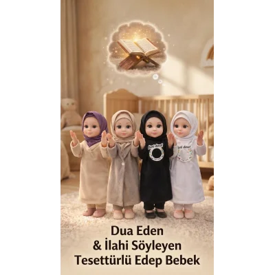 BUĞZ Dua Eden Tesettürlü İlahi Söyleyen Edep Bebek Ramazan Oyuncağı