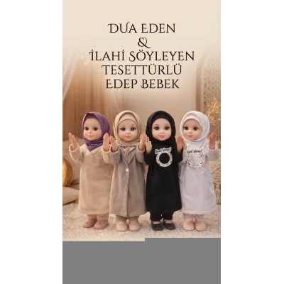 BUĞZ Dua Eden Tesettürlü Oyuncak Bebek, Müzikli Ramazan Edep Bebek