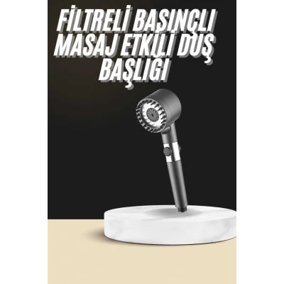 BUĞZ Duş Başlığı Profesyonel Masaj Başlıklı 3 Modlu Yeni Nesil Masaj Uçlu Su Tasarruflu - BUĞZ