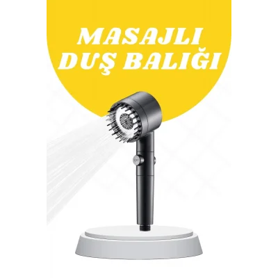 BUĞZ Duş Başlığı Yüksek Basınçlı Masaj Taraklı 3 Kademeli
