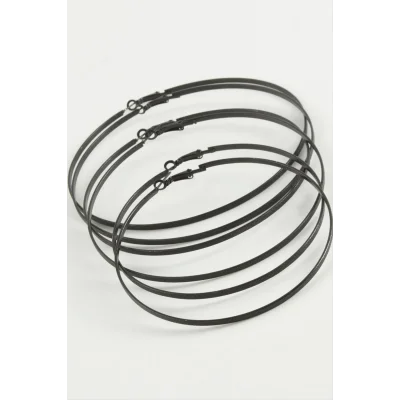  Düz Metal Halka Küpe 6 Adet