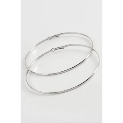  Düz Metal Halka Küpe 8-9-10 cm