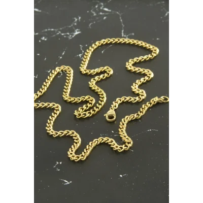 BUĞZ Düz Zincir Çelik Kolye 55 cm