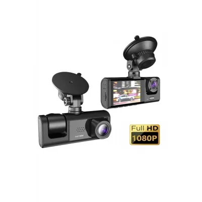  DV300 Yeni 3 Kameralı Araç İçi Kayıt Kamerası Trafik Recorder 2 İnç IPS Ekran Full HD 1080p