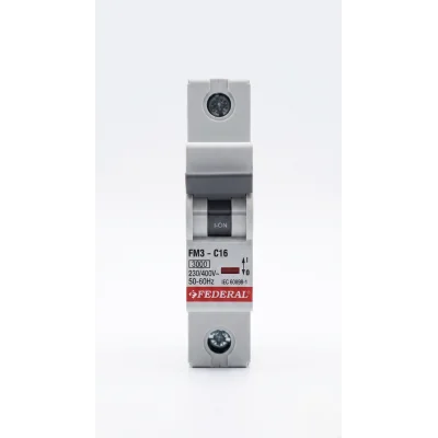 BUĞZ Eco Lounge FEDERAL 1X16 A C Tipi 3Ka Otomatik Sigorta FM3-C 9EC-C0331-0D16