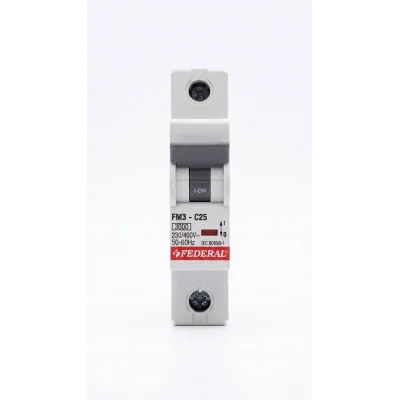 BUĞZ Eco Lounge FEDERAL 1X25 A C Tipi 3Ka Otomatik Sigorta FM3-C 9EC-C0331-0D25