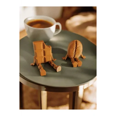 BUĞZ Eco Lounge Kahve & Çikolata Figür Seti 5 cm – Ofis Masaüstü Dekor 3D Baskı