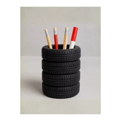 BUĞZ Eco Lounge Lastik Şeklinde Kalemlik – Siyah Dekoratif Organizer