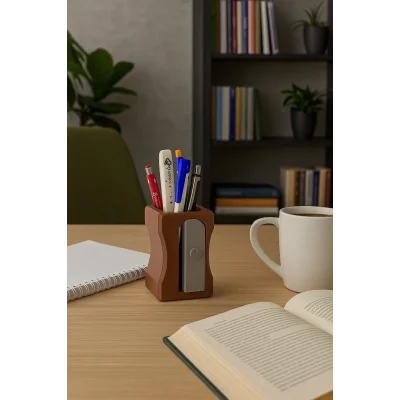 BUĞZ Eco Lounge Masaüstü Kalemtıraş Kalemlik – Şık Ofis Düzenleyici Hediyelik