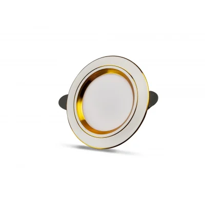 BUĞZ Eco Lounge NOAS YL38 0520 Beyaz Kasa Gold Detaylı Led Spot 5W 3 Renkli