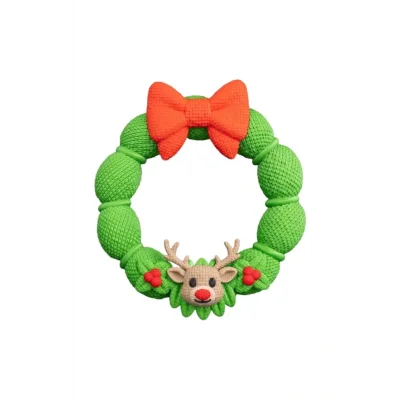 BUĞZ Eco Lounge Örgü Dokulu Geyik Kapı Süsü 21 cm – Yılbaşı Yeni Yıl Dekoru