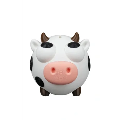 BUĞZ Eco Lounge Sevimli İnek Kumbara 13 cm – Dekoratif Para Kutusu 3D Baskı