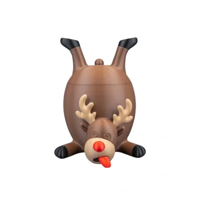 BUĞZ Eco Lounge Ters Duran Geyik Şekerlik – Komik Yılbaşı Dekoratif Saklama Kabı 20 cm