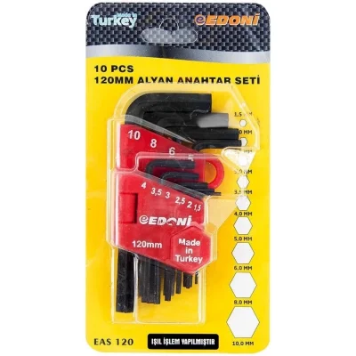 BUĞZ Edoni 120 Mm 10 Parça Alyan Seti Siyah