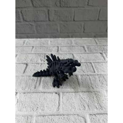 BUĞZ Eklemli Hareketli Dinazor Figürü Siyah – Dekoratif Masa Üstü Oyuncak - Lisinya