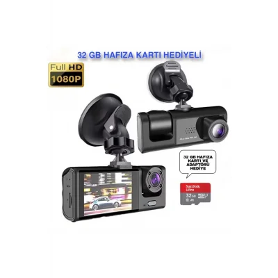 BUĞZ Ekranlı Çift Yönlü Araç İçi Kayıt Cihazı, Full HD 1080P Çözünürlük ve Gece Görüş Özellikli