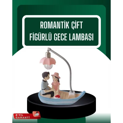 BUĞZ El Ele Tutuşan Çift Figürlü Dekoratif Gece Lambası Romantik Tasarım