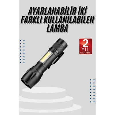 BUĞZ EL Feneri Uzun Menzilli Usb Şarj Edilebilir Kamp Lambası