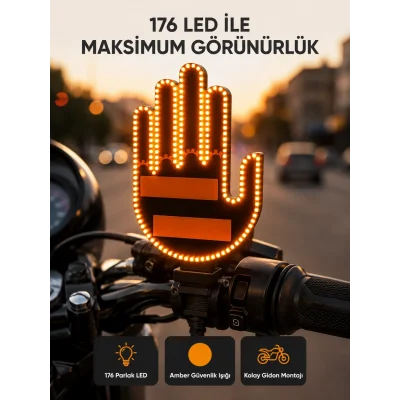 BUĞZ El Hareketiyle Kontrol Edilen 176 LED Amber Güvenlik Lambası