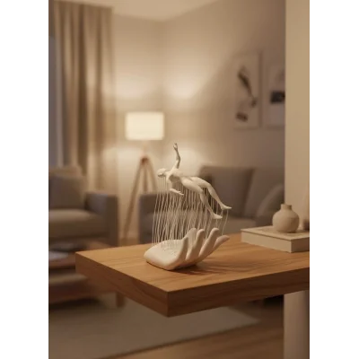 BUĞZ El İnsan Figürü Beyaz Modern Soyut Tasarım Salon ve Ofis Dekorasyonu