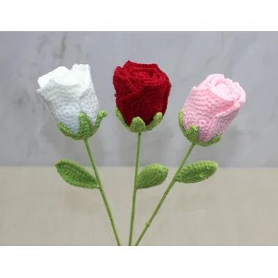 BUĞZ El Örgüsü Tekli Gül Gonca