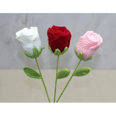 BUĞZ El Örgüsü Tekli Gül Gonca