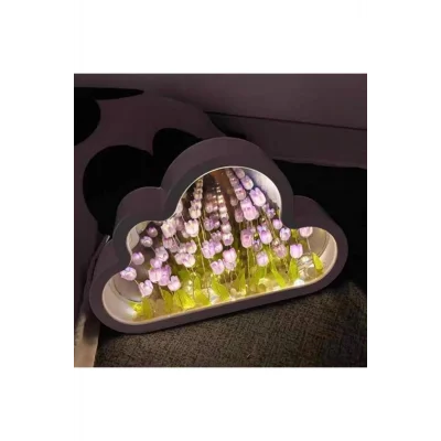  El Yapımı Lale Denizi Bulut Gece Lambası Büyük Boy