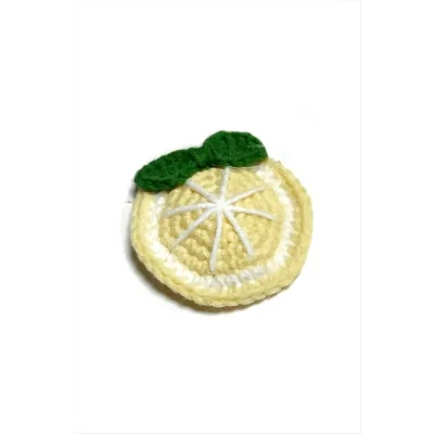 BUĞZ El Yapımı Limon İşlemeli Örgülü Çıtçıtlı Toka