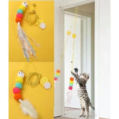  Elastik Yapışkanlı Kedi Oyun Oltası