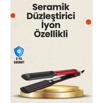 BUĞZ Elektriklenmeyi Azaltan İyonlu Saç Düzleştirici – Titanyum Plaka ve Şık Tasarım