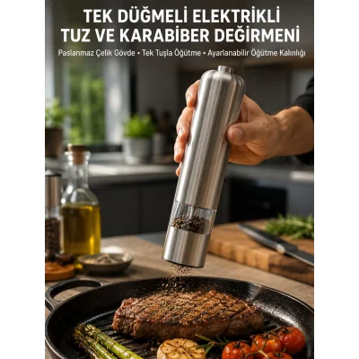 BUĞZ Elektrikli Baharat Öğütme Cihazı Ergonomik Şeffaf Gövde Yeni Nesil