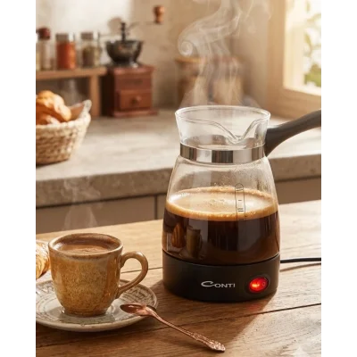 BUĞZ Elektrikli Cam Kahve Makinesi 650W 0.5 Litre Kapasiteli Türk Kahvesi Makinesi