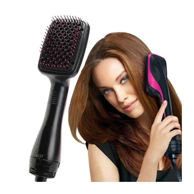  Elektrikli Hava Üflemeli 2 İn 1 Saç Düzleştirici Fön Tarağı