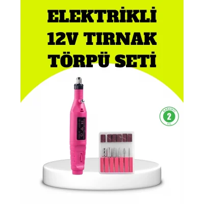  Elektrikli Manikür Pedikür Törpü Seti 6 Başlıklı
