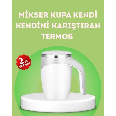 BUĞZ Elektrikli Otomatik Karıştırıcı Kupa – 304 Paslanmaz, USB Şarjlı, Taşınabilir