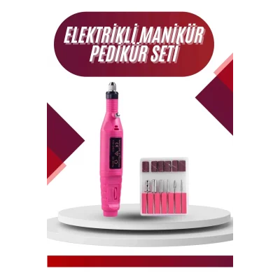  Elektrikli Profesyonel Manikür Pedikür Seti Değiştirilebilir Başlık Seçeneği