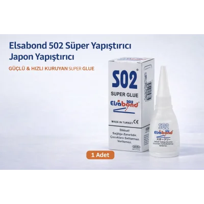 BUĞZ Elsabond 502 Süper Yapıştırıcı Japon Yapıştırıcı 20g Güçlü Hızlı Kuruyan Super Glue 1 Adet