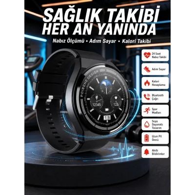 BUĞZ En Çok Tercih Edilen Akıllı Saat Amoled Ekran Nabız Sensörü GPS Uyumlu Adımsayar