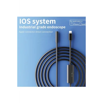 BUĞZ Endoskop Yılan Video Kamera İos Uyumlu Led’li 10 Metre 7 Mm Sert Kablo 2mp Full Hd