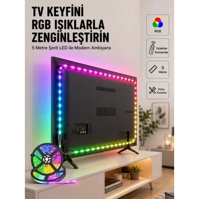 BUĞZ Enerji Tasarruflu RGB Şerit LED 5 Metre