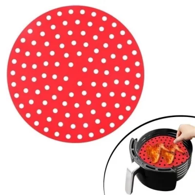 BUĞZ Epilons® Renkli Isıya Dayanıklı Yıkanılabilir Silikon Fırın Ve Airfryer Yuvarlak Pişirme Matı 23 Cm